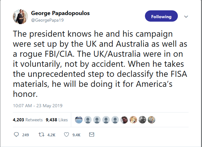 Australia were spying on Trump Papadopoulos